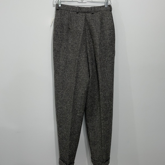 Vintage 1980s Crazy Horse high rise Italian wool pants tapered leg gray - Picture 7 of 16